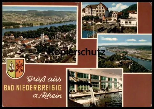 ÄLTERE POSTKARTE BAD NIEDERBREISIG AM RHEIN SCHWIMMBAD BAD HALLENBAD BREISIG Ansichtskarte AK postcard cpa