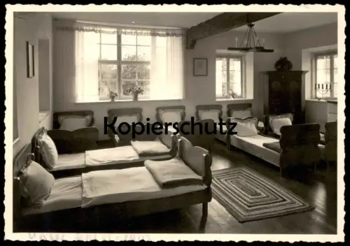 ALTE POSTKARTE SCHLAFRAUM VERMUTLICH JUGENDHERBERGE SCHLIERSEE SCHLAFZIMMER BETTEN BETT Ansichtskarte postcard cpa AK