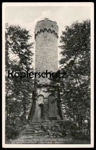 ALTE POSTKARTE WALDKATZENBACH AUSSICHTSTURM AUF DEM KATZENBUCKEL 628 METER ODENWALD Waldbrunn Ansichtskarte cpa postcard