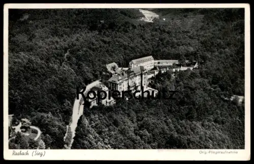 ALTE POSTKARTE ROSBACH AN DER SIEG PANORAMA ORIGINAL FLIEGERAUFNAHME LUFTBILD KURHAUS WINDECK Ansichtskarte cpa postcard