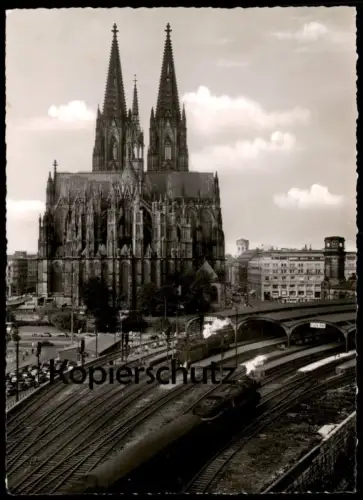 ALTE POSTKARTE KÖLN HAUPTBAHNHOF EISENBAHN DAMPFLOK ZUG WAGGON DOM OSTSEITE LOKOMOTIVE Ansichtskarte AK postcard cpa