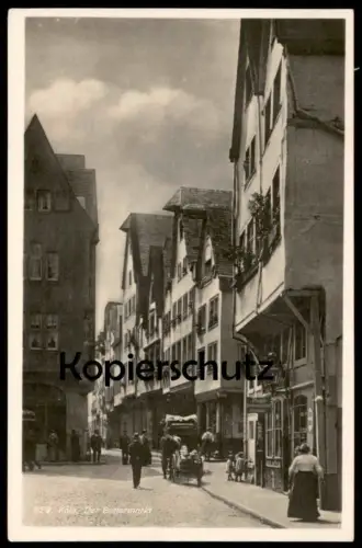 ALTE POSTKARTE KÖLN DER BUTTERMARKT PFANDVERMITTLUNGS-GESCHÄFT J. HIMIOBEN MILCHFUHRWERK MILCHKANNEN RHEINGOLD-SERIE AK