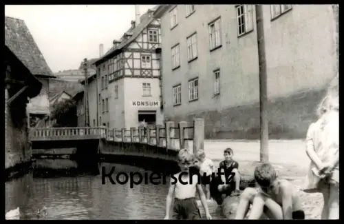 ÄLTERE KARTE WASUNGEN WERRA INNENSTADT KONSUM JUNGEN KINDER REPRO? Thüringen Format Postkarte Ansichtskarte