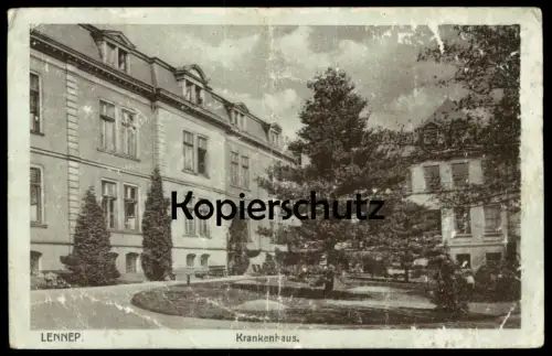 ALTE POSTKARTE LENNEP KRANKENHAUS INNENHOF HOSPITAL REMSCHEID Ansichtskarte AK postcard cpa