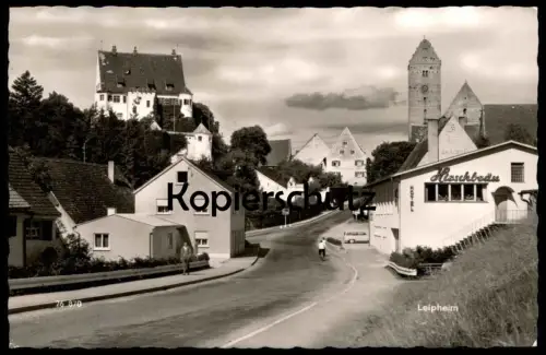 ÄLTERE POSTKARTE LEIPHEIM DONAU HOTEL HIRSCHBRÄU Bayern Stempel Eilzustellung Darmstadt Eilboten Ansichtskarte postcard