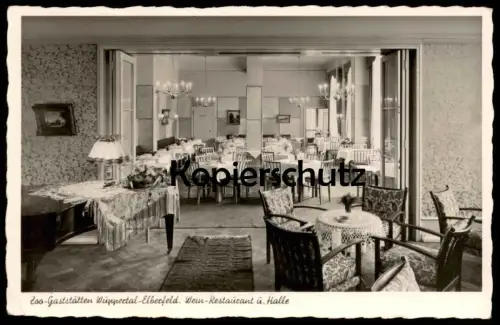 ALTE POSTKARTE WUPPERTAL-ELBERFELD ZOO-GASTSTÄTTEN ZOO-TERRASSEN TEERAUM KONGRESSSÄLE Absender Werner Höfer postcard cpa