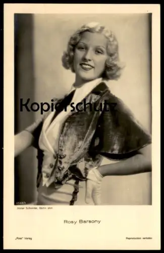 ALTE POSTKARTE ROSY BARSONY FILM-SCHAUSPIELERIN ROSS VERLAG ATELIER SCHNEIDER BERLIN Ansichtskarte AK postcard cpa