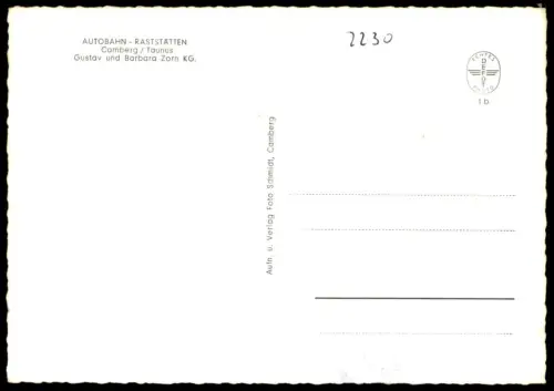 ÄLTERE POSTKARTE AUTO-RASTHAUS CAMBERG IM TAUNUS BUS OMNIBUS RASTSTÄTTE RASTHOF AUTOHOF highway motorway autoroute AK