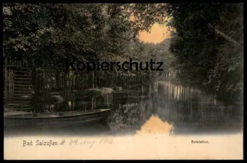 ALTE POSTKARTE BAD SALZUFLEN BOTSTATION BOOTSTATION Ansichtskarte cpa AK postcard