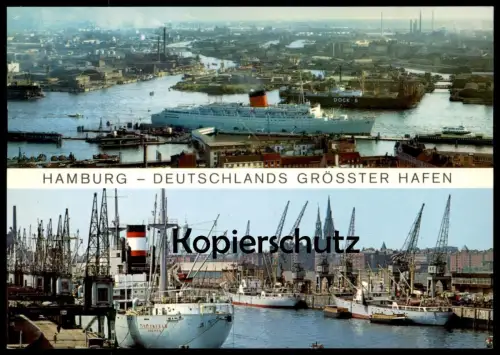 ÄLTERE POSTKARTE HAMBURG DEUTSCHLANDS GRÖSSTER HAFEN harbour port puerto Fähre Dampfer Schiff ship Ansichtskarte