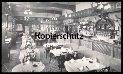 ALTE POSTKARTE SAN FRANCISCO RATHSKELLER FAMOUS GERMAN RESTAURANT AND BAR AMERICAN & GERMAN COOKING postcard cpa AK