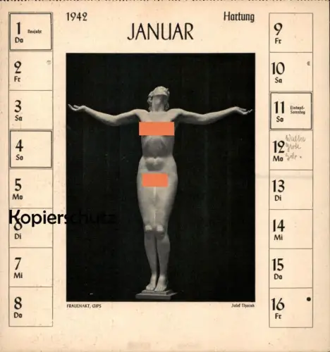 ALTE POSTKARTE JOSEF THORAK FRAUENAKT GIPS 1942 DEUTSCHE PLASTIK Frau Brust Bildhauer sculpteur sculptor postcard cpa AK