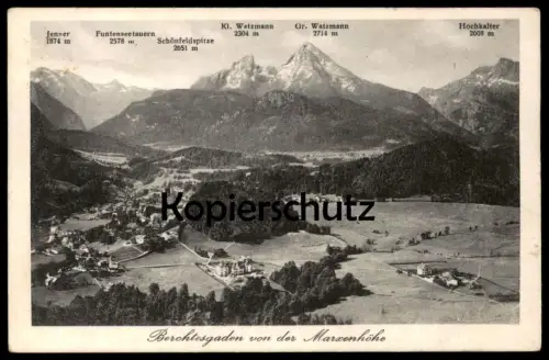 ALTE POSTKARTE BERCHTESGADEN VON DER MARXENHÖHE PANORAMA WATZMANN HOCHKALTER SCHÖNFELDSPITZE Ansichtskarte AK postcard