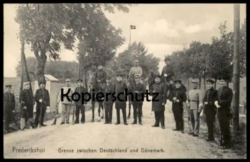 ALTE POSTKARTE FREDERIKSHOI GRENZE ZWISCHEN DEUTSCHLAND & DÄNEMARK FREDERIKSHOJ STEMPEL CHRISTIANSFELD Kolding Danmark