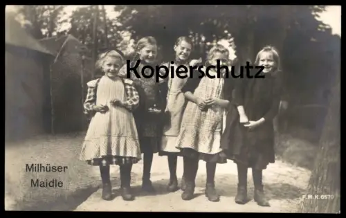 ALTE POSTKARTE MILHÜSER MAIDLE KINDER MÜLHAUSEN MULHOUSE MÄDCHEN children enfants ALSACE ELSASS cpa postcard