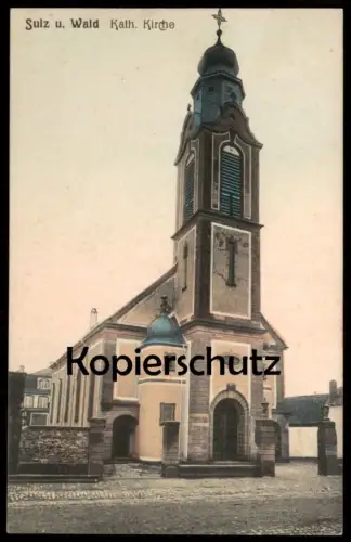 ALTE POSTKARTE SULZ UNTERM WALD KATHOLISCHE KIRCHE SOULTZ SOUS FORET BAS-RHIN Ansichtskarte postcard AK cpa