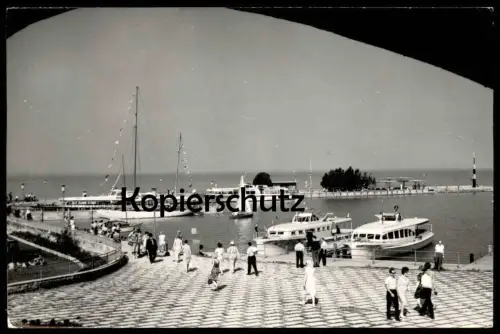 ÄLTERE POSTKARTE TIHANY KIKÖTO HAFEN UNGARN Fähre Schiff Port ferry ship hungary Magyarország Ansichtskarte AK postcard