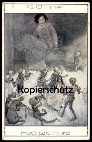 ALTE POSTKARTE GÖTHE HOCHZEITLIED LIED HOCHZEIT JOHANN WOLFGANG GOETHE Poet Poète wedding song Ansichtskarte AK postcard