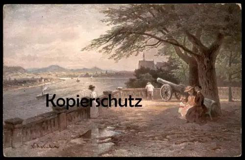 ALTE KÜNSTLER POSTKARTE BONN ASTUDIN HOURSCH & BECHSTEDT DER ALTE ZOLL Rhein Rhine Rhin postcard cpa AK Ansichtskarte