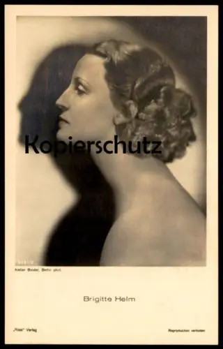 ALTE POSTKARTE BRIGITTE HELM FILM-SCHAUSPIELERIN ROSS VERLAG ATELIER BINDER BERLIN SCHATTEN shadow ombre AK postcard cpa