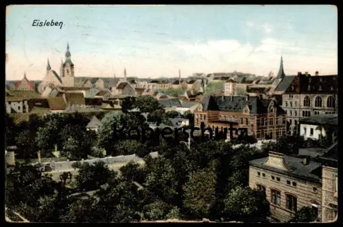 ALTE POSTKARTE EISLEBEN PANORAMA 1909 Ansichtskarte AK cpa postcard