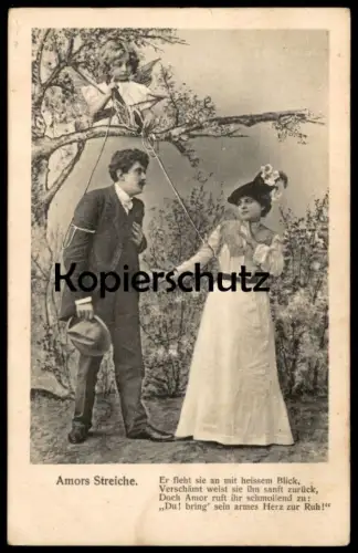 ALTE POSTKARTE AMORS STREICHE ENGEL ANGEL ANGE AMOR AMOURS PFEIL UND BOGEN LIEBESPFEIL LIEBESENGEL Ansichtskarte AK cpa