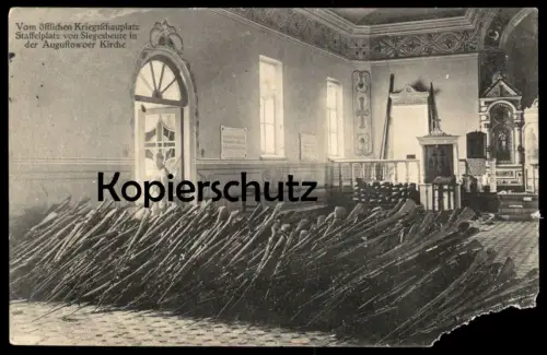 ALTE POSTKARTE AUGUSTOWO STAFFELPLATZ AUGUSTOWOER KIRCHE MASUREN OSTPREUSSEN Dźwierzuty Polen Polska postcard AK