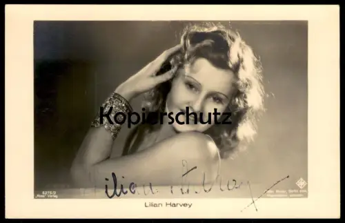 ALTE POSTKARTE LILIAN HARVEY FILM-SCHAUSPIELERIN ORIGINAL AUTOGRAMM UFA ROSS VERLAG ATELIER BINDER autograph postcard AK
