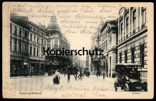 ALTE POSTKARTE DUISBURG RUHRORT KUHTOR PALAST HOTEL CAFÉ HOTEL REICHSKRONE AUTO Ansichtskarte AK cpa postcard