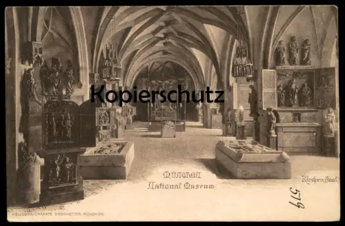 ALTE POSTKARTE MÜNCHEN NATIONAL-MUSEUM KIRCHEN SAAL BAYERISCHES NATIONALMUSEUM KIRCHENSAAL Ansichtskarte AK postcard cpa