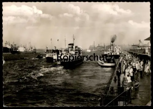 ÄLTERE POSTKARTE HAMBURG HAFEN ST. PAULI DAMPFER STADE LANDUNGSBRÜCKEN LANDING STAGE Schiff Ansichtskarte cpa postcard