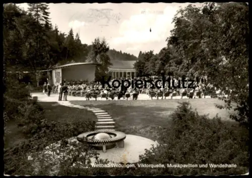 ÄLTERE POSTKARTE BAD WILDUNGEN VIKTORQUELLE MUSIKPAVILLON UND WANDELHALLE Ansichtskarte AK cpa postcard
