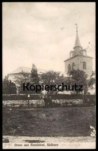 ALTE POSTKARTE GRUSS AUS SIERSLEBEN SÜDHARZ KIRCHE GERBSTEDT HARZ church Ansichtskarte AK cpa postcard