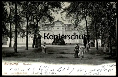 ALTE POSTKARTE DÜSSELDORF JÄGERHOF DAMEN MIT HUT HÜTE KLEIDER 1902 AK Ansichtskarte cpa postcard