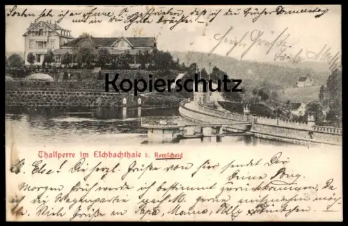 ALTE POSTKARTE THALSPERRE IM ESCHBACHTHALE BEI REMSCHEID Talsperre Eschbachtal Ansichtskarte AK cpa postcard