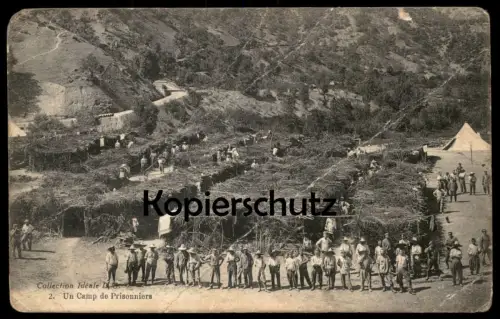 ALTE POSTKARTE UN CAMP DE PRISONNIERS MAROC LÉGIONNAIRE FEZ MIGNARD Carcassonne soldiers soldier Soldaten prisoner cpa