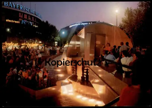 ÄLTERE POSTKARTE BERLIN BRUNNEN AN DER GEDÄCHTNISKIRCHE NACHT Springbrunnen Architektur fountain fontaine postcard cpa