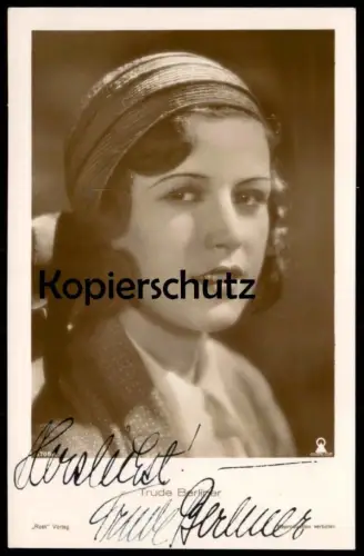 ALTE POSTKARTE TRUDE BERLINER FILM-SCHAUSPIELERIN AUTOGRAMM FELSOM FILM ROSS VERLAG autograph postcard cpa Ansichtskarte