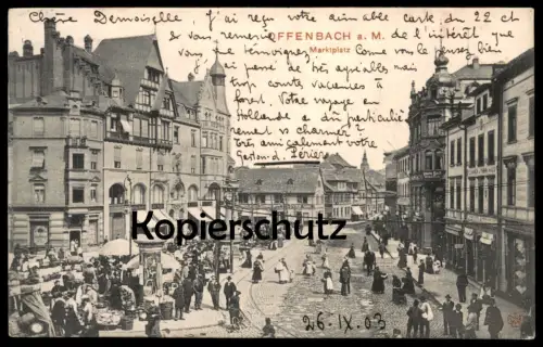 ALTE POSTKARTE OFFENBACH AM MAIN MARTKPLATZ MARKT marché market Ansichtskarte postcard