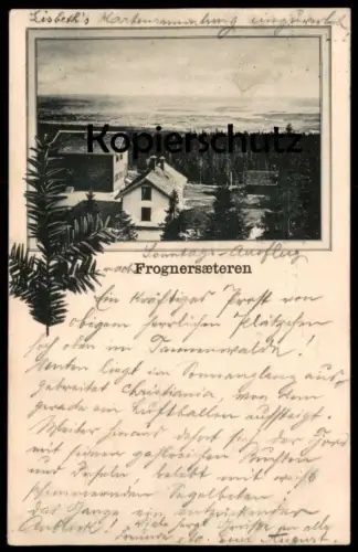 ALTE POSTKARTE FROGNERSAETEREN OSLO 1896 Frogneseteren Frognesaetra Norway Norge cpa postcard AK Ansichtskarte