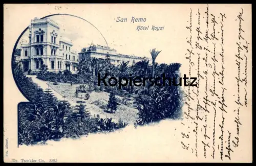 ALTE POSTKARTE SAN REMO HOTEL ROYAL 1900 Italia cartolina Ansichtskarte AK cpa postcard