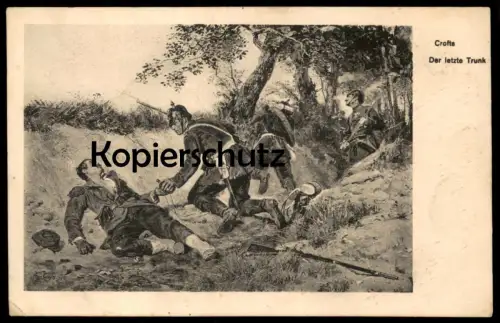 ALTE POSTKARTE OFFIZIER SOLDAT DER LETZTE TRUNK ERNEST CROFTS MILITÄR MILITARY Soldats Soldier Soldiers postcard cpa