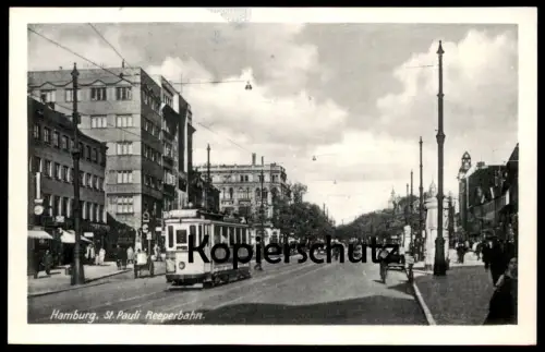 ALTE POSTKARTE HAMBURG ST. PAULI REEPERBAHN 1944 STRASSENBAHN Tram tramway Ansichtskarte AK cpa postcard