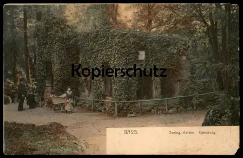 ALTE POSTKARTE BASEL ZOOLOGISCHER GARTEN EULENBURG Zoo Tierpark Eule Eulen-Gehege postcard cpa AK Ansichtskarte