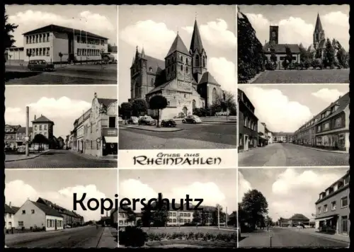 ÄLTERE POSTKARTE GRUSS AUS RHEINDAHLEN KAFFEE GESCHÄFT KAISER MOTORRAD MIT BEIWAGEN MÖNCHENGLADBACH Ansichtskarte AK