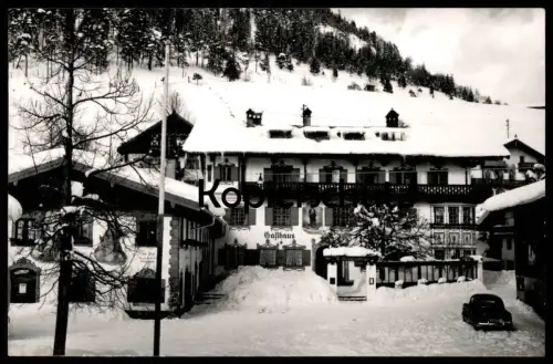 ÄLTERE POSTKARTE WALLGAU HOTEL GASTHOF ZUR POST OBERBAYERN BAYERN SCHNEE WINTER snow hiver Ansichtskarte AK cpa postcard