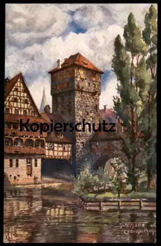 ALTE KÜNSTLER POSTKARTE NÜRNBERG HENKERSTEG MALER ZEICHNER PAUL SOLLMANN COBURG Ansichtskarte AK cpa postcard