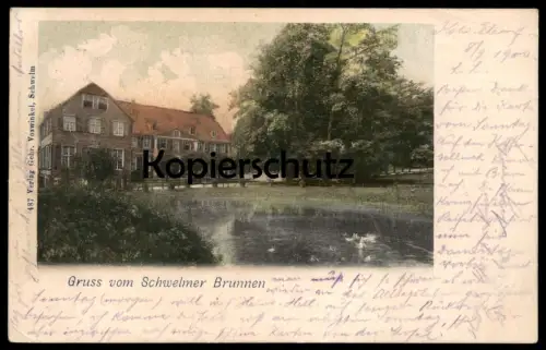 ALTE POSTKARTE GRUSS VOM SCHWELMER BRUNNEN 1900 SCHWELM Ansichtskarte AK cpa postcard