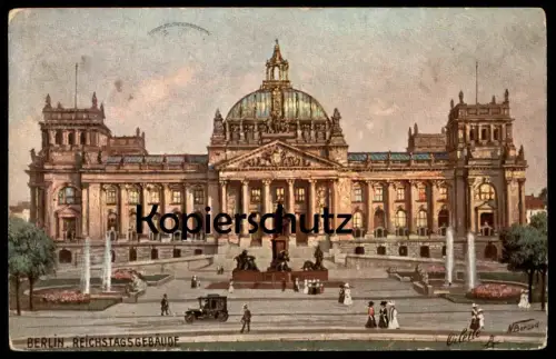 ALTE POSTKARTE BERLIN REICHSTAGSGEBÄUDE RAPHAEL TUCK OILETTE REICHSTAG cpa postcard AK Ansichtskarte Berlino