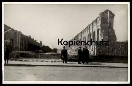 ALTE ORIGINAL FOTO POSTKARTE WIEN ABBRUCH DES WESTBAHNHOF 1949 SCHILD HALTESTELLE AUTOBUS Bus Bahnhof station gare